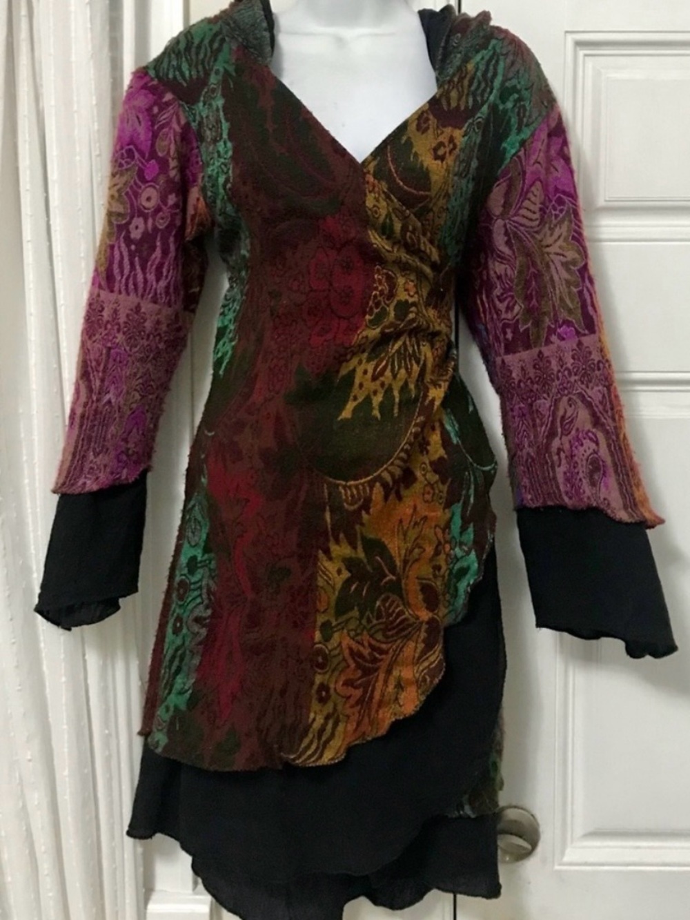Tribal festival jacket sweater hooded S/M